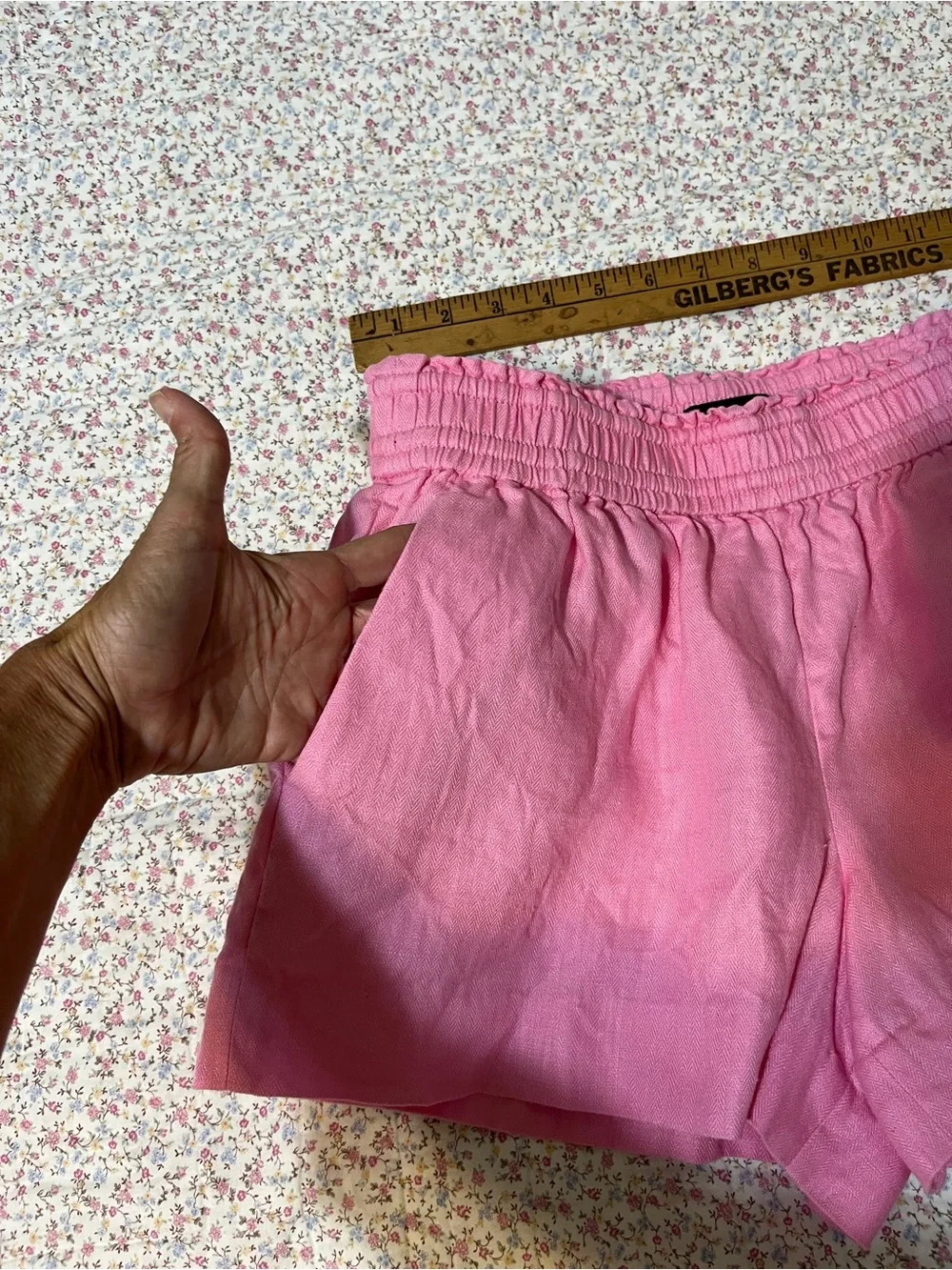J. Crew Pink Elastic Lonen Drawstring High-Waist Shorts. Small